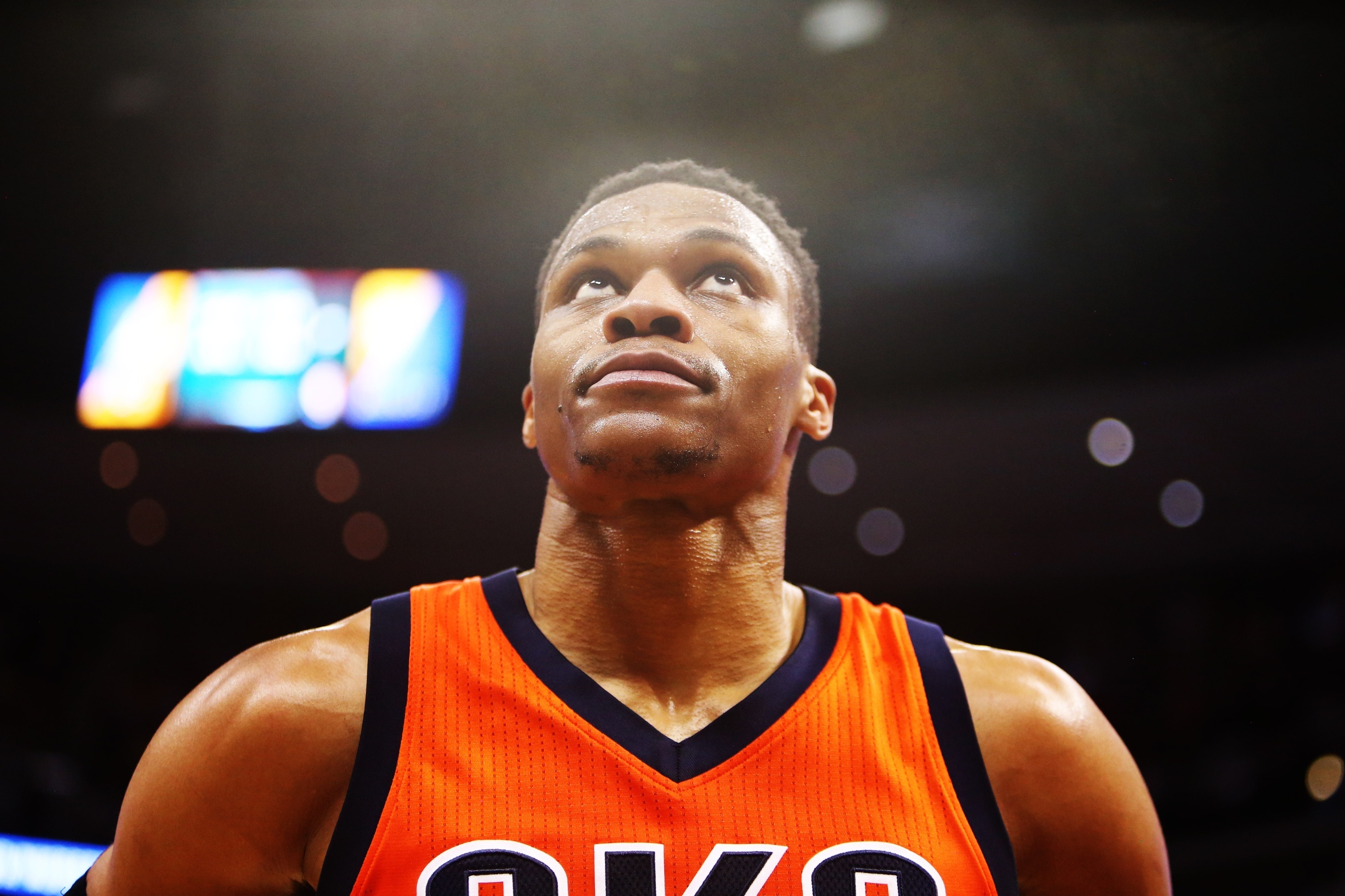 What were Russell Westbrook's stats in his MVP winning year?